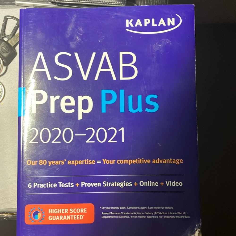Kaplan ASVAB Prep Plus Book Blue and White